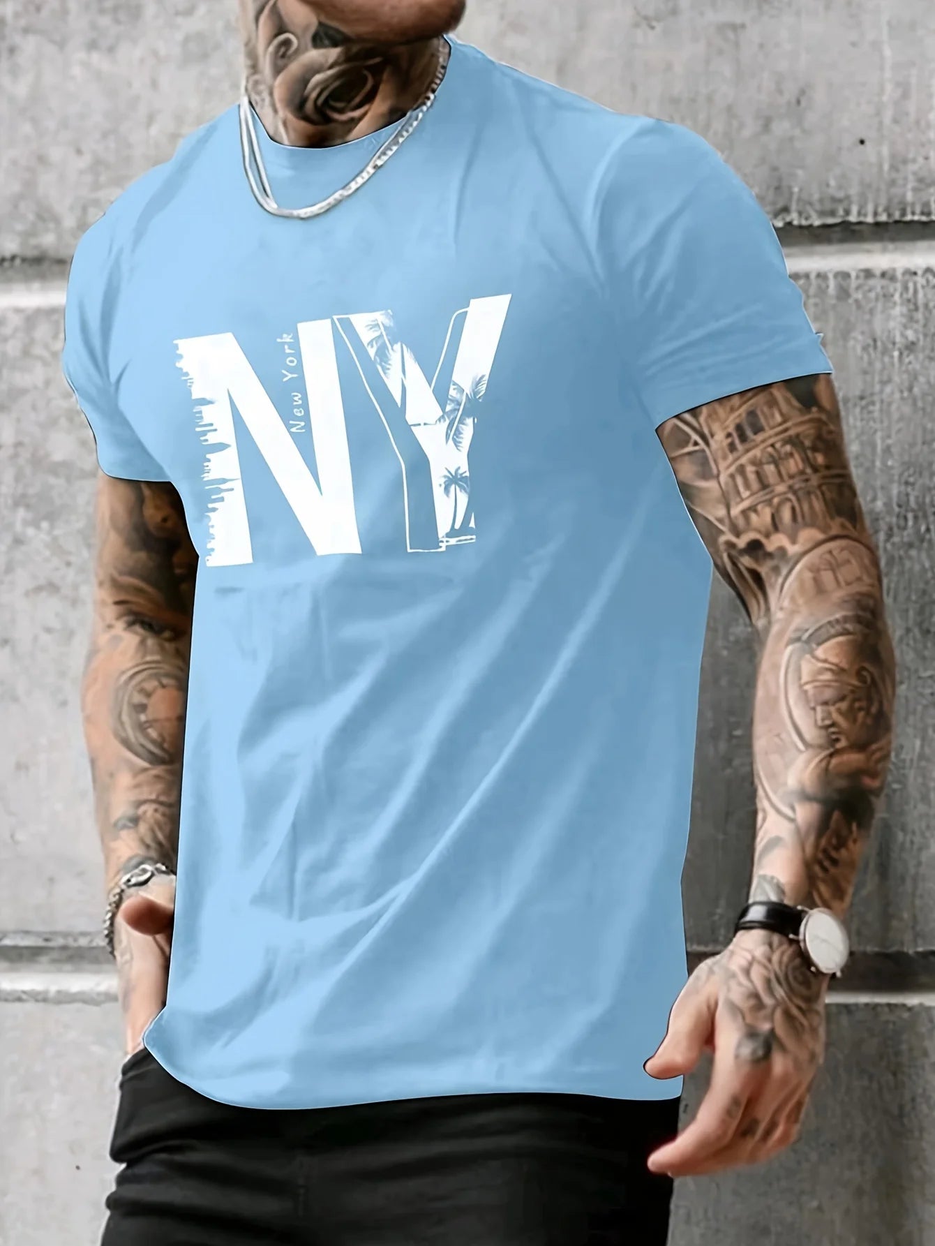 T-shirt à Manches Courtes et Col Rond pour Homme, Vêtement Décontracté, Ample, en Coton Pur,