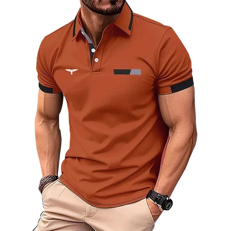 Polo à manches courtes pour homme, 100% polyester, impression numérique 3D, affaires, décontracté,