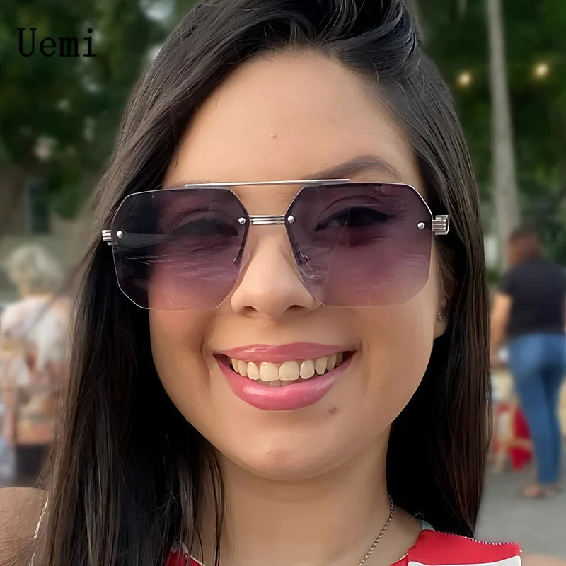 a-lunettes de soleil rétro carrées pour homme et femme, monture métallique de luxe, tendance, UV400,