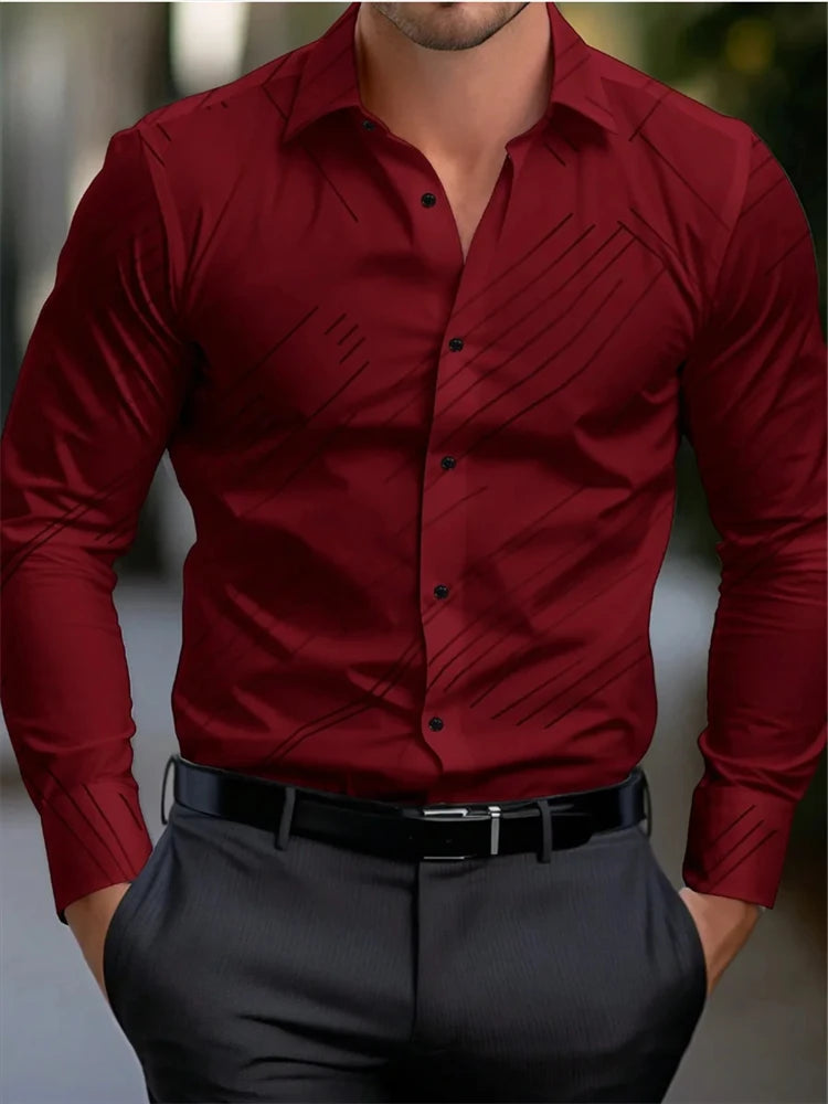 chemise à manches longues pour homme, vêtement surdimensionné pour affaires, décontracté, à la mode,