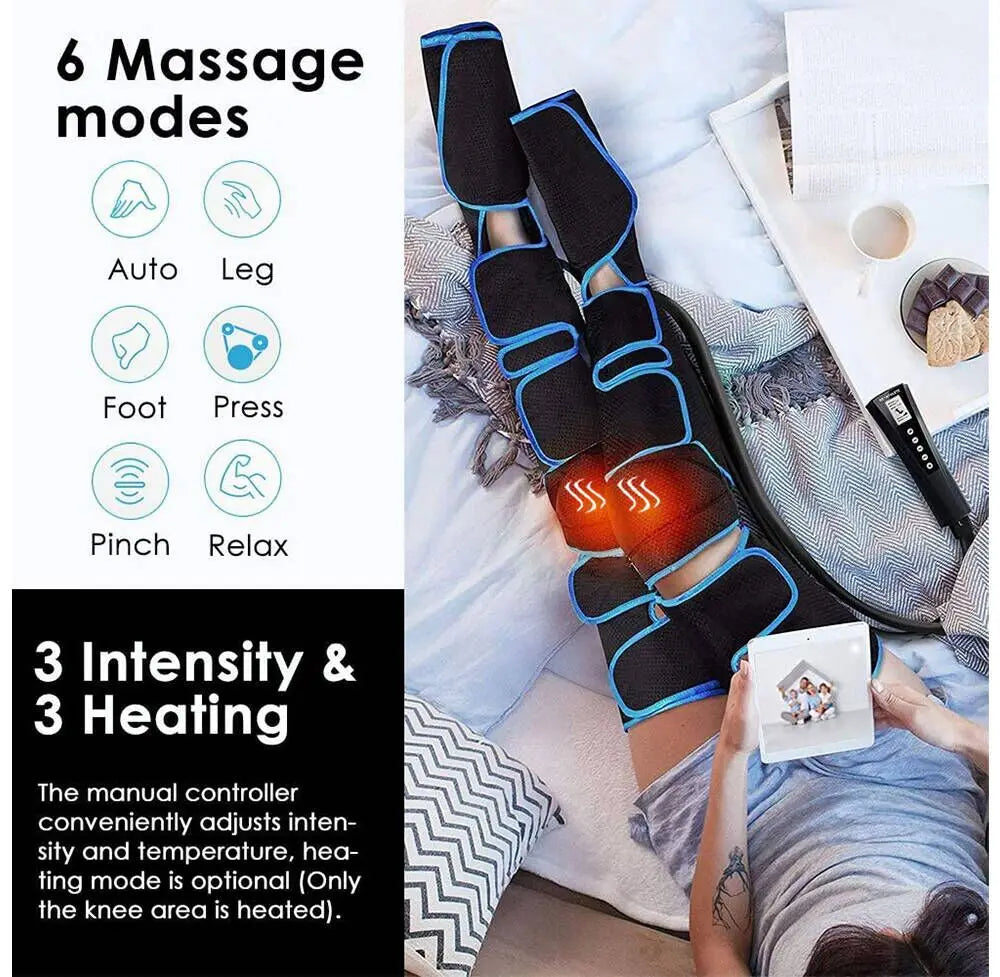 a-Relaxant électrique des muscles des jambes, 6 modes, récupération par Compression d'air,