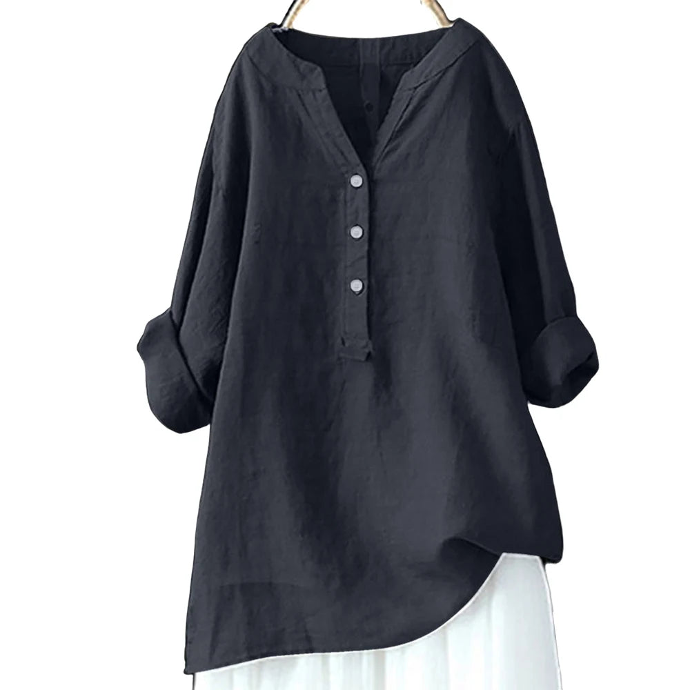 a-haut de  grande taille pour femme,  été,  3/4 manches,  vêtement coréen surdimensionné, chemise femme