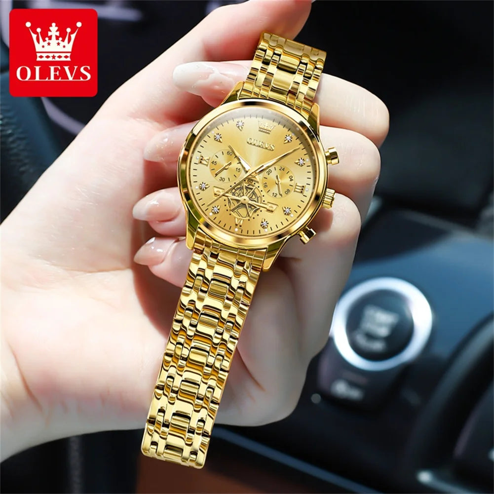montre à quartz avec module de volant d'inertie pour femme