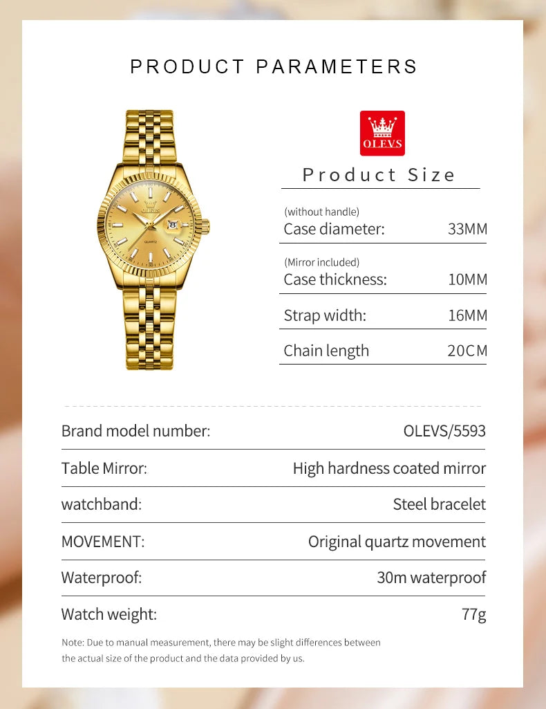 montre à quartz étanche pour femme