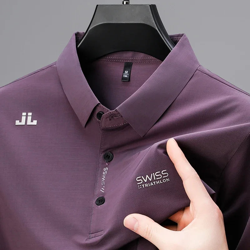 Polo décontracté à manches courtes pour homme, chemise d'affaires avec badge, polyvalent,
