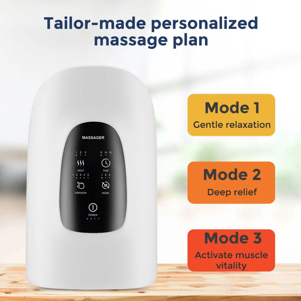 masseur électrique sans fil avec compression d'air, 3 niveaux de Chaleur, masseur des paumes et des doigts de la main