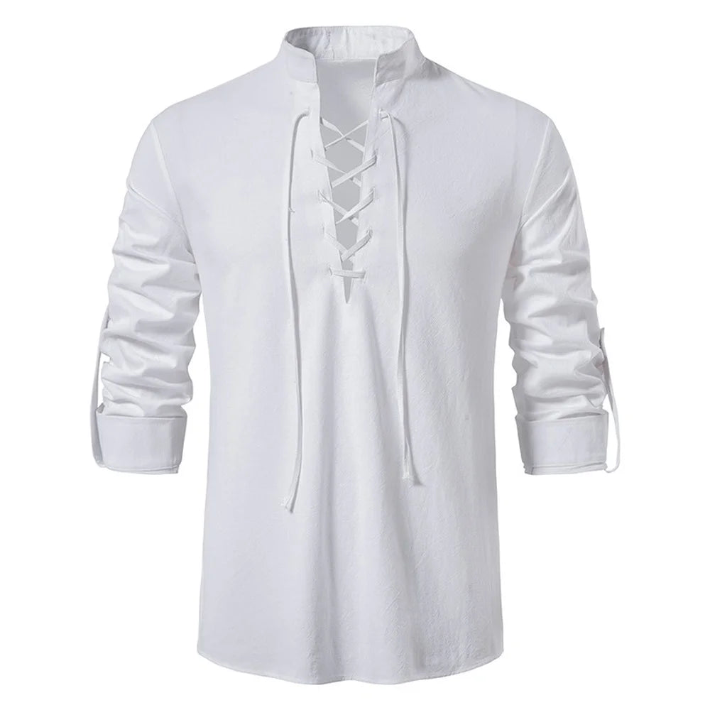 chemise en coton et lin pour homme