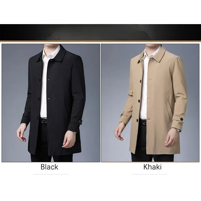 Veste longue d'affaires décontractée pour homme