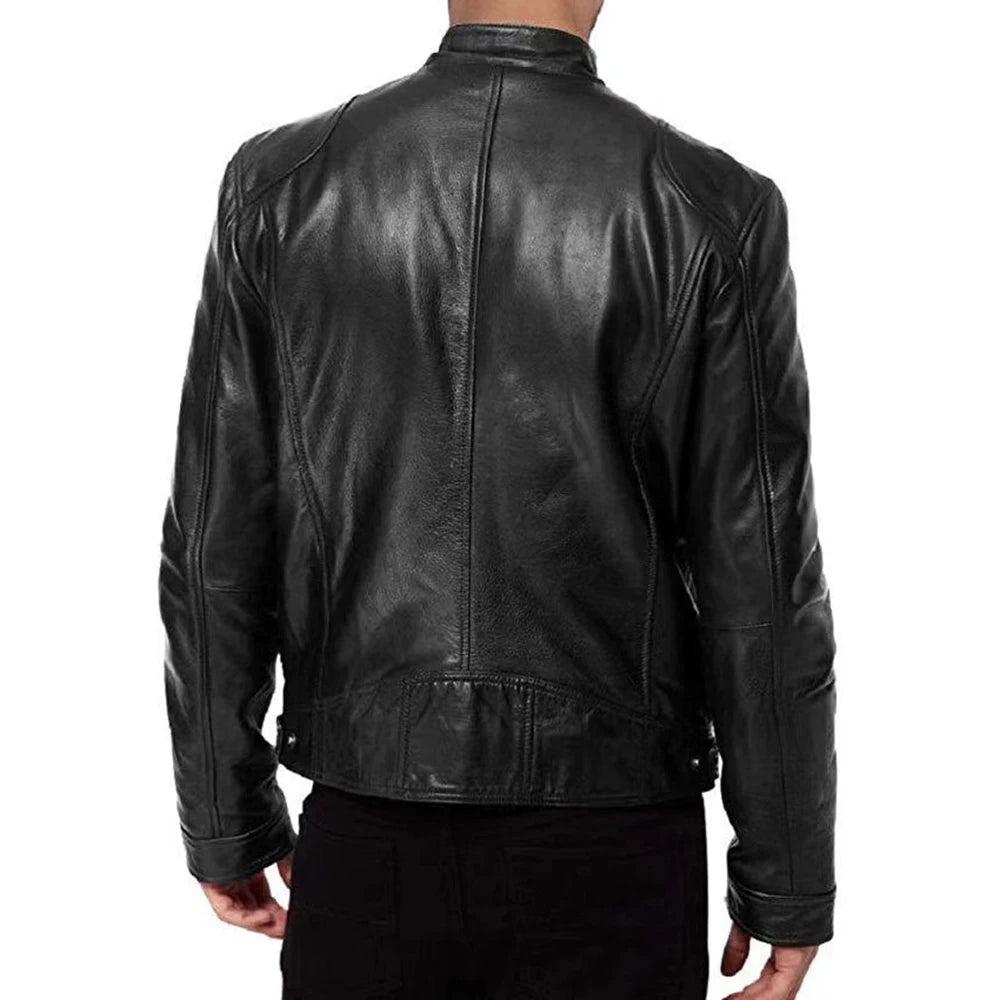 veste de moto en cuir PU pour homme et femme