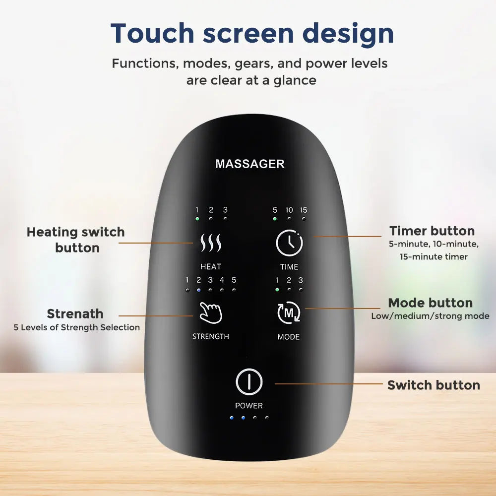 masseur électrique sans fil avec compression d'air, 3 niveaux de Chaleur, masseur des paumes et des doigts de la main