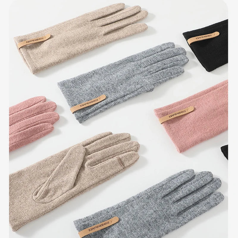Gants fins en cachemire pour femme,  automne et hiver